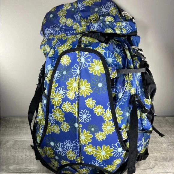 Jansport | Bags | Jansport Chakra Blue Flowers Backcountry Technical  Backpack Internal Frame Bag | Poshmark